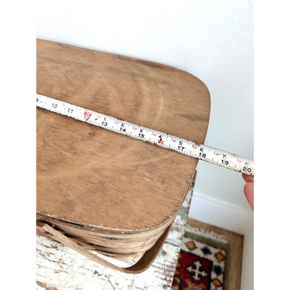Antique Primitive Split Oak Handled Farmhouse Picnic Basket GARDEN COUNTRY - Picture 11 of 13